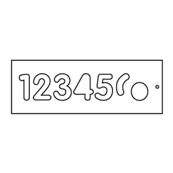 Trend Frézovacia šablóna na číslice, veľ. 57mm, 1-6 102-WP-T/NUC/57A