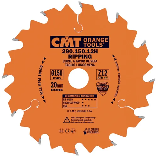 CMT Orange Pílový kotúč pre pozdĺžne rezy - D160x20 Z12 HW
