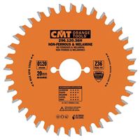 CMT Orange Pílový kotúč na lamino, plast a neželezné kovy - D120x1,8 d20 Z36 HW