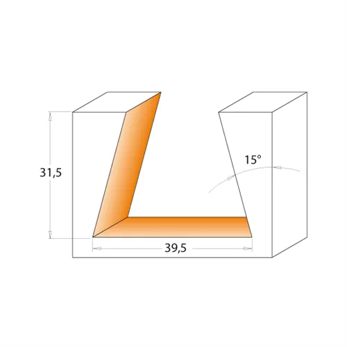CMT Rybinová žiletková fréza pre strešné trámy - 15° D39,5x31,5 S=M12x1 HW