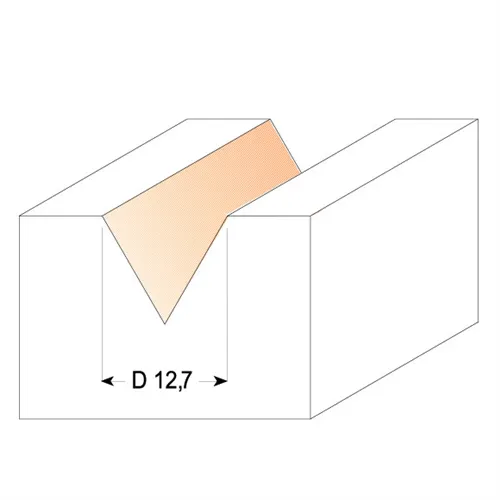 CMT Fréza na V drážku - 60° D12,7x11 60° S=6 HW