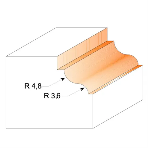 CMT C947 Profilová fréza s ložiskom - R4,8-3,6 D34,2x13 S=8 HW