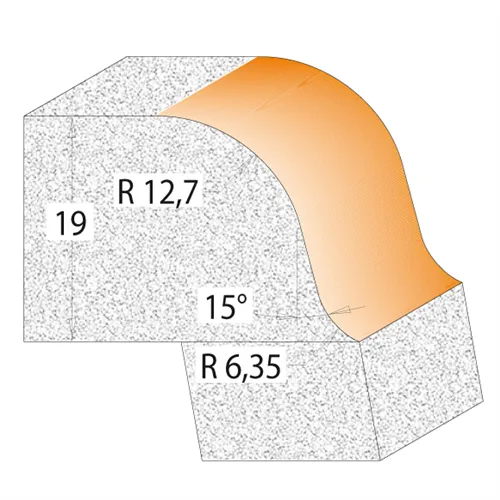 CMT C980 Zaoblovacia fréza na hrany umývadiel CORIAN - R6,35-12,7 D54 S=12