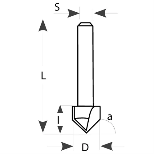 IGM M115 Fréza na V drážku - D12,7x12,7x52,7 S=8 HW